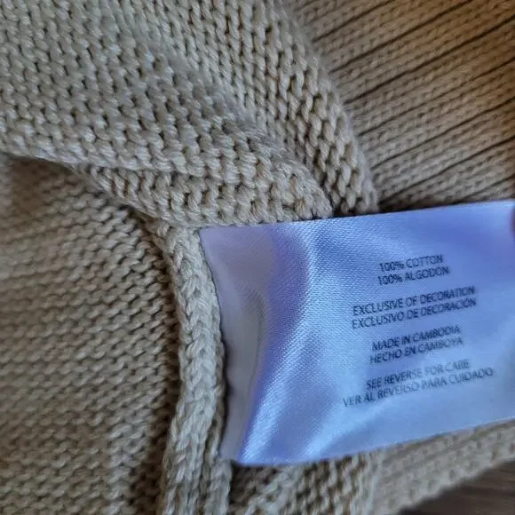 Gap Women's Large Crewneck Cream Knit Sweater Ribbed Cuffs/Hem Cozy - Picture 9 of 9